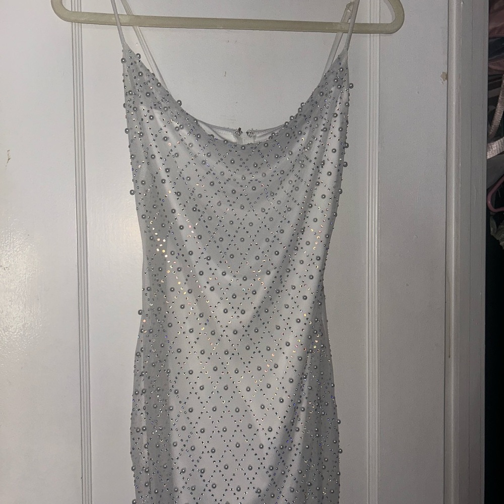 Windsor White Beaded Mini Dress